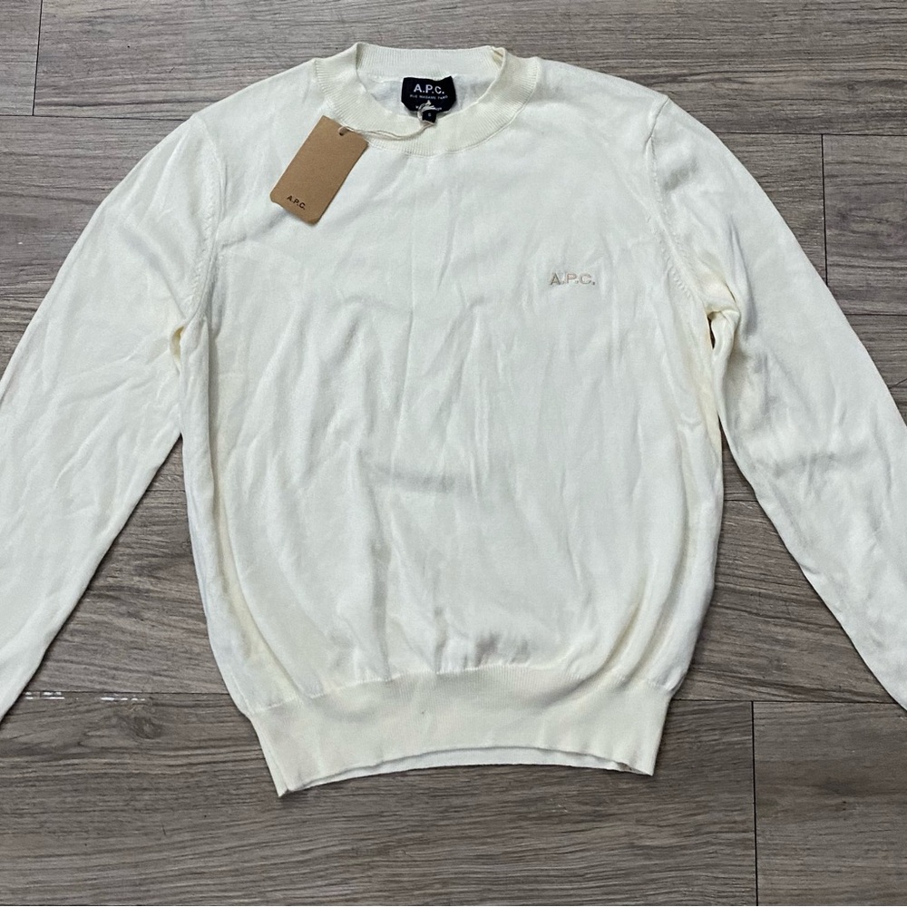A.P.C. Men's Cream Crewneck Sweater